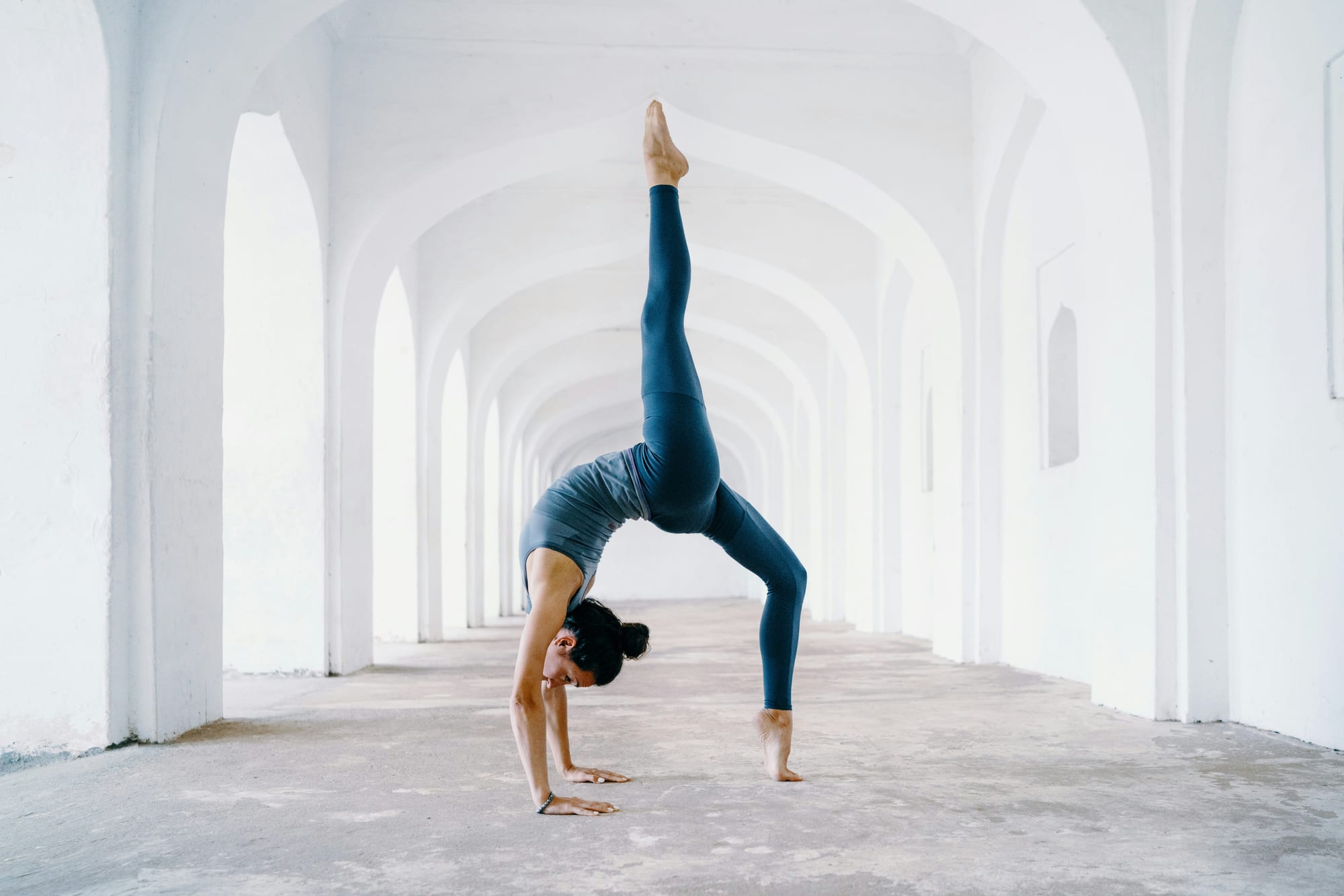 Woman in a yoga pose